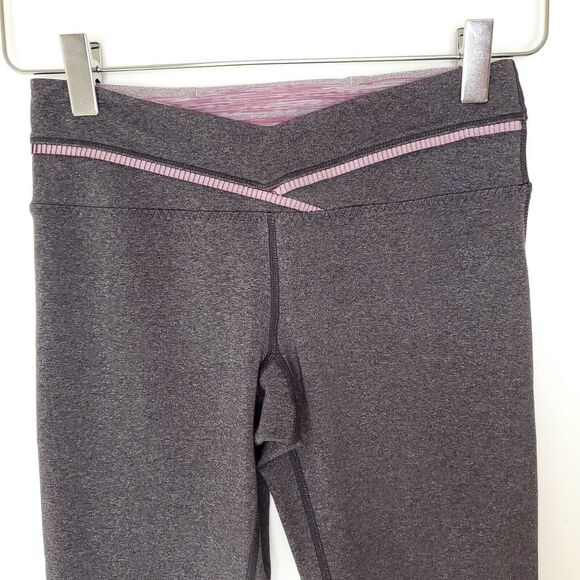 Lululemon Priiti Crop Leggings 4 Heathered Coal Gym Yoga Running - Picture 6 of 9